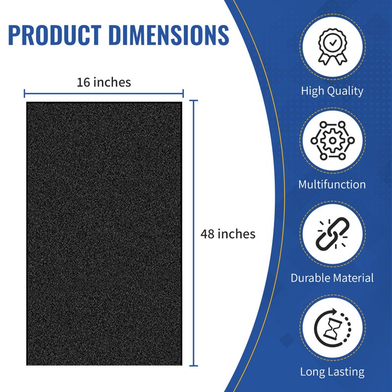 CFS - عبوة من 1، فلتر كربوني مسبق قابل للقص لمرشحات الهواء، مرشحات الفرن، ومرشحات مكيف الهواء - هواء نقي ومفلتر للداخل - ورقة فلتر هواء فحم - 16"x48" - Image 4